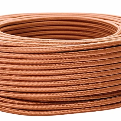 Immagine di cavo tessile per lampade, 3 fili, 3x 0,75 mm², elettrico con conduttore di terra, accessori lampada (5m, Marrone)
