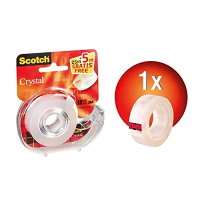 Immagine di Scotch 3M CrystaL Tape Nastro Adesivo, Trasparente, 19 mm x 30 m
