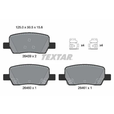 Immagine di TEXTAR Kit pastiglie freno con accessori 2645901 KIA: Sorento IV, HYUNDAI: Santa Fé IV
