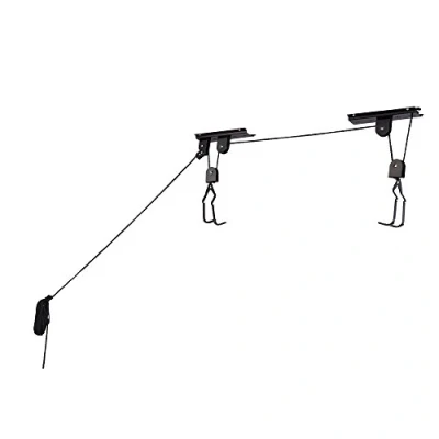 Immagine di Rad Cycle products, Sistema di puleggia sopraelevata con capacità 45,4 kg, per Bicicletta o Scala, Garage e soffitto, Sicuro Unisex Adulto, Nero, 2005