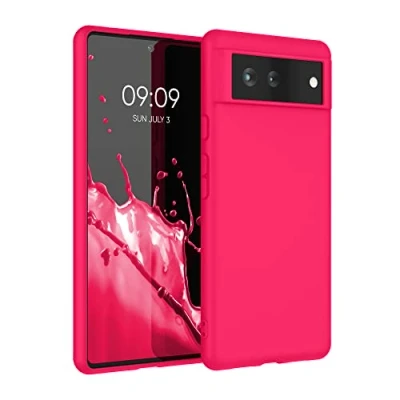Immagine di kwmobile Custodia Compatibile con Google Pixel 6 Cover Back Case per Smartphone in Silicone TPU Protezione Gommata rosa shocking