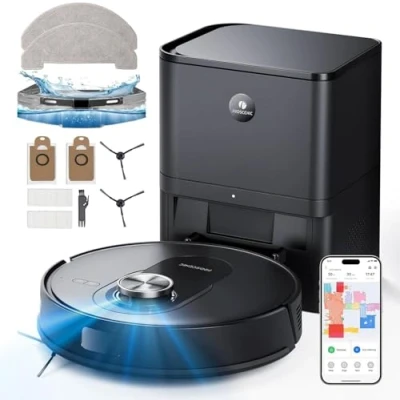 Immagine di Proscenic Q8 Max Robot Aspirapolvere Lavapavimenti con Mappatura, 5000 Pa, 200 min, 60 Dias Svuotamento Automatico, Robottino Pulisci Pavimento e Lava, Navigazione LiDAR, Controllo APP/Wifi/Siri