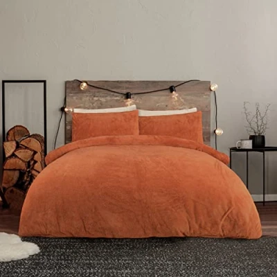 Immagine di Sleepdown Set di biancheria da letto con copripiumino e federe, in pile, termico, caldo, super morbido, facile pulire, per king size (230 x 220 cm), 5056557512201
