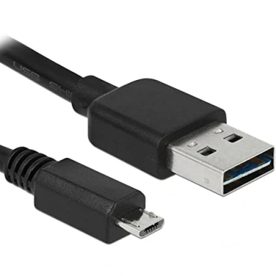 Immagine di Delock Cavo USB 2.0 Spina A, Micro B 5.00 m Nero connettore applicabile su entrambi i lati, contatti dorati, Certificato UL 83369
