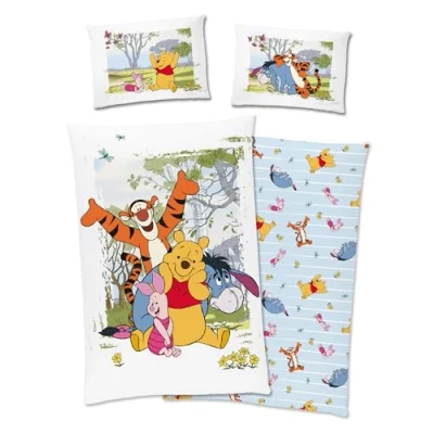 Immagine di Biancheria da letto Disney Winnie The Pooh, 40 x 60 cm + 100 135 cm, 100% cotone con chiusura lampo
