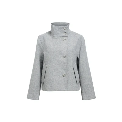 Immagine di Object Objriki Short COAT Giacca da mezza stagione, Donna, Taglia: 40, Medium grey melange