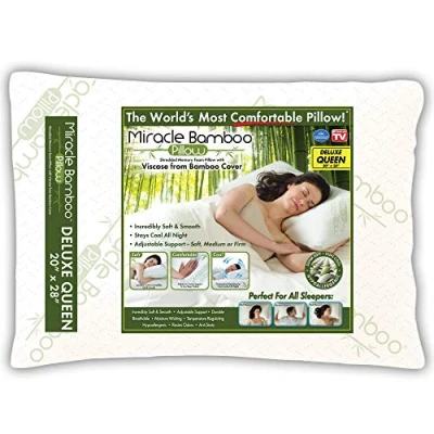Immagine di Ontel Miracle Bamboo Pillow Original Cuscino in memory foam triturato, colore: bianco