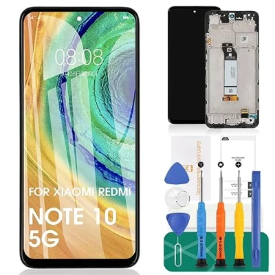 Immagine di per Xiaomi Redmi Note 10 5G Schermo LCD Poco m3 PRO Sostituzione 10T Display Touch Digitizer ((con Cornice, Nero)