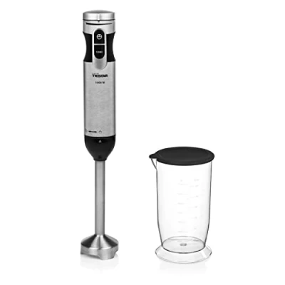 Immagine di Tristar MX 4828 Frullatore ad immersione 1000 W con misurino, Funzione turbo, regolatore di velocità acciaio inox, Nero