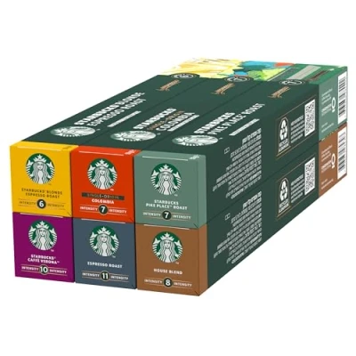 Immagine di STARBUCKS Discovery Variety Pack Caffè by Nespresso, 6 Confezioni da 10 Capsule (60 compatibili Nespresso) Esclusiva Amazon