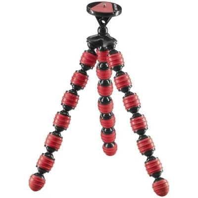 Immagine di Cullmann Alpha 380 mobile flessibile mini treppiede con supporto per smartphone, rosso, carico massimo 1,5 kg, 267g leggero, (30 cm)