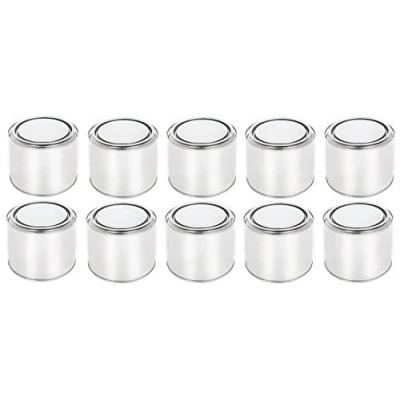 Immagine di BenBow Barattolo di latta 10x 500 ml con coperchio a pressione ermetico, opaco, vuoto, rotondo contenitore stoccaggio