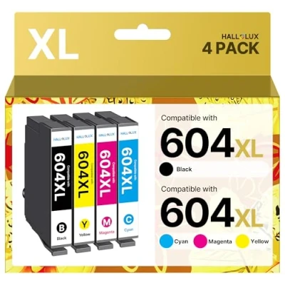 Immagine di HALLOLUX 604XL Cartucce d&#039;inchiostro Compatibili per Epson 604 XL XP 2200 WF 2910 2930 2205 3200 3205 4205 4200 2950DWF 2935DWF 2930DWF (4 Pack)