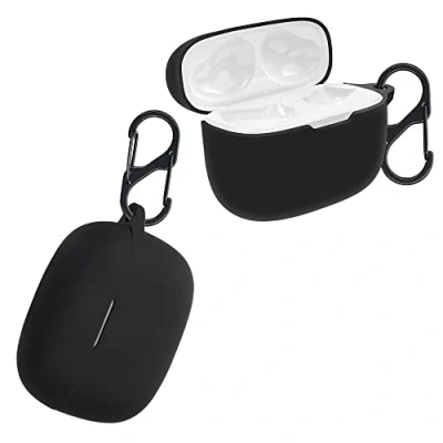 Immagine di kwmobile Custodia Silicone Cuffie Compatibile con JBL Wave 200TWS Cover Porta Auricolari Moschettone Case nero