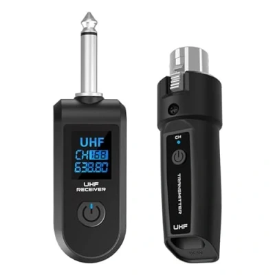 Immagine di LIWEARE Sistema microfono wireless UHF trasmettitore XLR e ricevitore per microfoni dinamici, mixer audio, sistemi PA