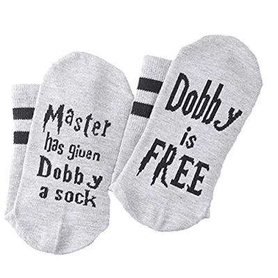 Immagine di J ouuo calzini in cotone con scritta &quot;Master Has Given Dobby a Sock is Free&quot;, divertenti da uomo e donna