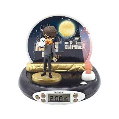 Immagine di Lexibook RP50HP Warner, Orologio Sveglia con proiettore Harry Potter, Luce Notturna Integrata, proiezione del Tempo sul soffitto, Effetti sonori, Funzionamento a Batteria, Colore