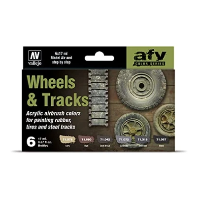 Immagine di Vallejo Wheels and Tracks Set di 6 Air da 17 ml