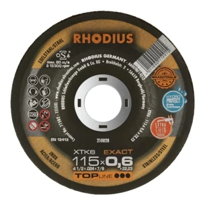 Immagine di Rhodius XTK6 EXACT BOX 211301 Disco da taglio con centro depresso 115 mm 10 pz.