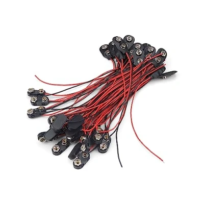 Immagine di PARFCO 40 Pezzi Connettore Batteria 9v, Clip per 9v con Cavi di Collegamento da 150 mm, Scatto in Plastica Tipo I e Pelle Piccoli Dispositivi