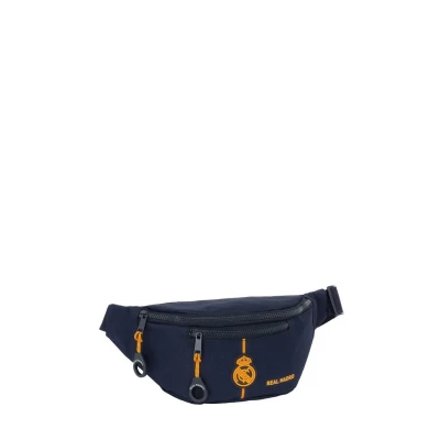 Immagine di Safta Real Madrid 2a EQUIPAZIONE 24/25 Marsupio con tasca esterna, ideale per giovani e bambini di diverse età, comodo versatile, qualità resistenza, 23 x 9 12 cm, colore Blu marino, navy,
