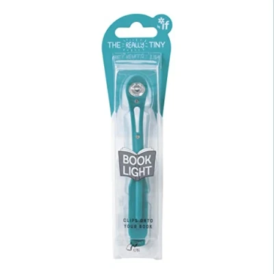 Immagine di IF Really Tiny Book Light (Blue) Compact Reading Lights for Books in Bed Flexible Clip On A Great Lamp with Batteries Included