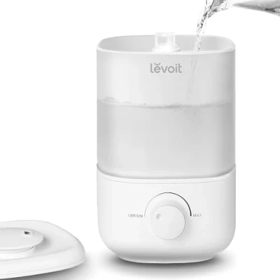 Immagine di LEVOIT Umidificatore Ambiente Bambini, 2,5L/25H, 26dB, Silenzioso per Camera da Letto e TOP FILL, Nebbia Fredda Spegnimento Auto, Ugello a 360, Senza BPA, Bianco