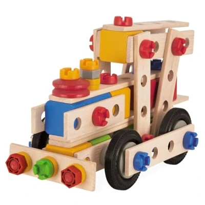 Immagine di Eichhorn 100039097 Constructor Gru Giocattolo di Legno Versatile, 170 componenti, 5 Diverse Costruzioni, Multicolore,