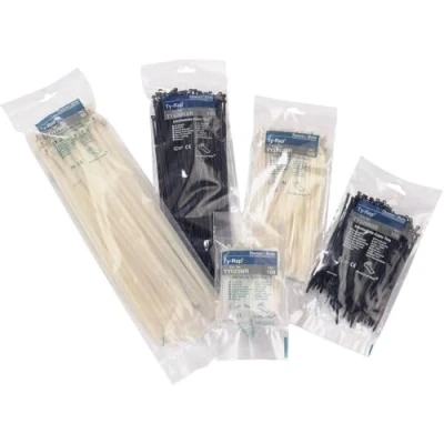 Immagine di ABB TY5232MXR Fascetta per cavi 203 mm 2.40 Nero con linguetta metallica 100 pz.