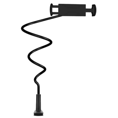 Immagine di System S Supporto da tavolo a 360 collo di cigno flessibile per tablet smartphone nero