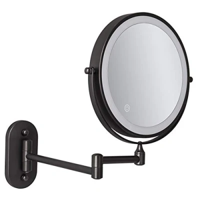 Immagine di baceyiove Specchio da Trucco con Luce LED e Ingrandimento 10x, Bagno Parete Estensibile, Ruota di 360 Barba 3 Impostazioni Illuminazione, USB Ricaricabile10X…