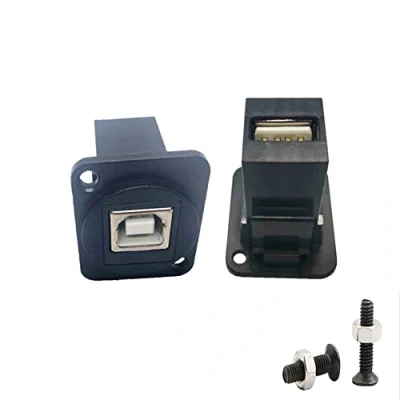 Immagine di SHANFEILU USB 2.0 D Connettore Montaggio a Pannello B Adattatore Presa Senza Saldatura Femmina Convertitore Trasferimento Dati per Audio Video Rete Optoelettronica