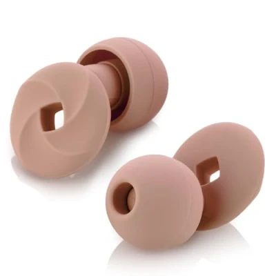 Immagine di Tappi per le orecchie in silicone morbido e riutilizzabile, con custodia il trasporto accessori taglie XS/S/M/L. (noce, taglia unica)