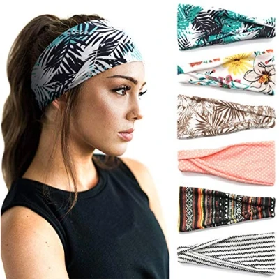 Immagine di DRESHOW 6 Pezzi Fasce per Capelli Yoga In Esecuzione Elastico Cerchietti Turbante Fascia Accessori Donna Ragazze