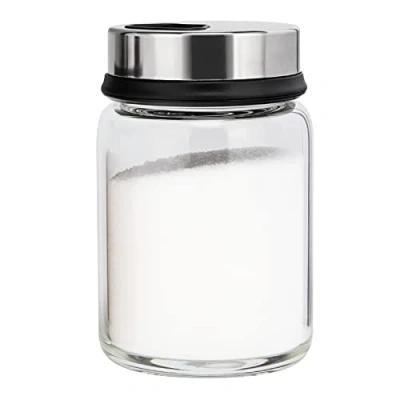 Immagine di aiface Barattoli Spezie con Coperchi Rotanti, Portaspezie in Vetro Borosilicato 4 Tipi di Fori per Sale, o Erbe Cucina Grigliate All&#039;aperto 150ml