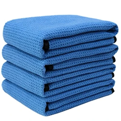 Immagine di Polyte Elite Asciugamani in microfibra (40 x 61 cm, confezione da 4, cialde, blu)