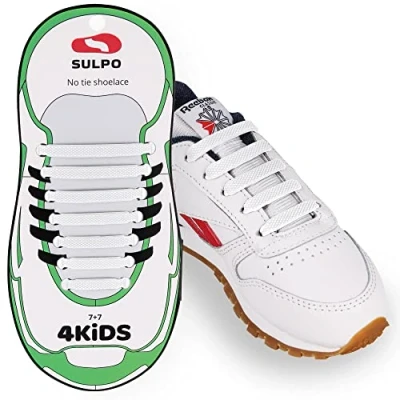 Immagine di SULPO Lacci senza legatura, elastici in silicone Set di per scarpe fiocchi gomma donne, uomini e bambini