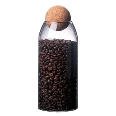 Immagine di barattoli di Conservazione in Vetro, Barattolo Caramelle ​Trasparenti, Vetro Ermetici, con Sughero, Cucina Contenitori Alimentari per Spezie, Zucchero, Caffè, Biscotti (1200ml/42oz)