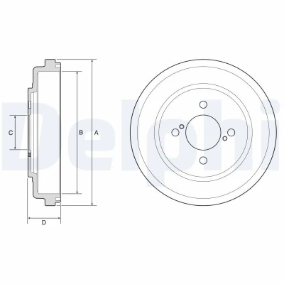 Immagine di DELPHI BF643 Freni a Tamburo 262mm