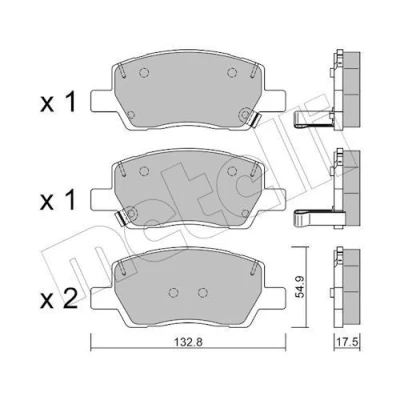 Immagine di METELLI 22 1296 0 Kit pastiglie freno con segnalatore acustico usura HYUNDAI: i10 III Hatchback