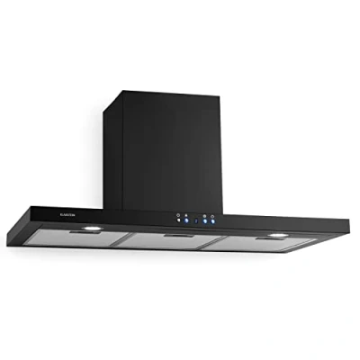 Immagine di Klarstein Limelight Cappa da Cucina Aspirante a Parete con 3 Velocità, Muro, 600 m3/h, Schermo Digitale, Luce LED per Piano Cottura, 64 dB, Larghezza 90 cm, Nero