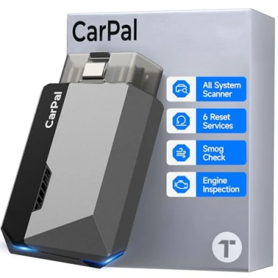 Immagine di TOPDON CarPal A, lettore di codici OBD2 Bluetooth, tutti i sistemi scanner per iOS e Android, controllo dello stato del veicolo, 6 servizi manutenzione, smog, guida riparazione,