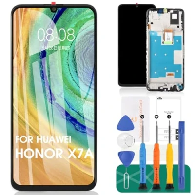 Immagine di schermo LCD per Huawei Honor X7A 2023 Sostituzione dello RKY LX1, LX2, LX3 Touch Digitizer Assembly Kit di riparazione (nero, con telaio)