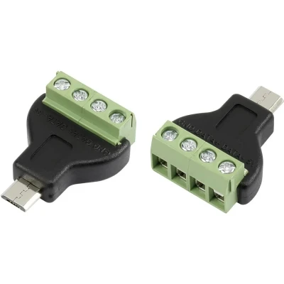 Immagine di TRU COMPONENTS MN USB4M Connettore a Spina USB con connessione vite dritta Presa micro tipo B Contenuto: 1 pz.
