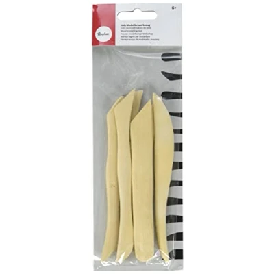 Immagine di Rayher 34455505 Kit di Strumenti in Legno per Modellare, Stecche Sagomate, Naturale, 6 Pezzi, 12 Punte diverse, Varie Forme, Ideali Modellare Argilla, Massa Modellabile e Altro