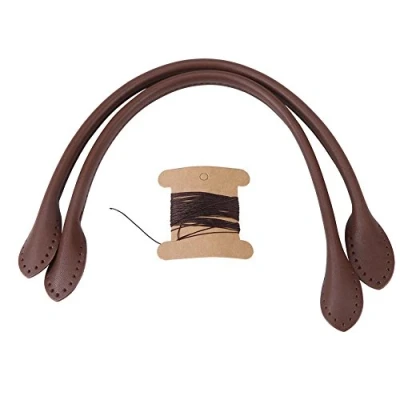 Immagine di 2 pezzi cinghie di cuoio genuino ricambio per accessori mano fai da te nero/marrone/beige scegliere(Marrone)