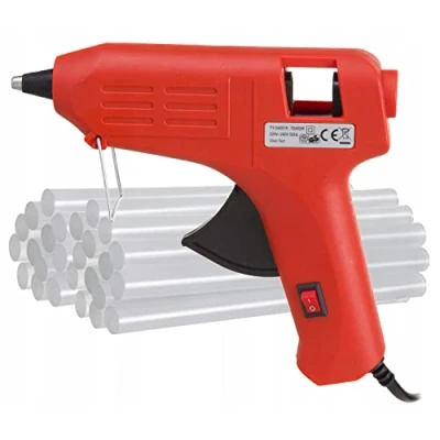 Immagine di Maclean Pistola per colla a caldo da 40 W + stick caldo, bastoncini di trasparente fai te e riparazioni Hot Glue Gun (pistola 26