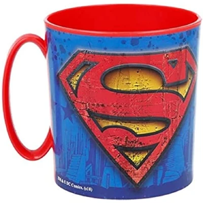 Immagine di ALMACENESADAN 2113; tazza adatta al microonde Superman; 350 ml; non lavabile in lavastoviglie; prodotto plastica riutilizzabile, privo di BPA