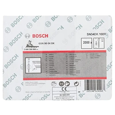 Immagine di Bosch Accessories 2608200050 Chiodi per graffette SN34DK Dimensione del prodotto, lunghezza 100 mm 2000 pz.