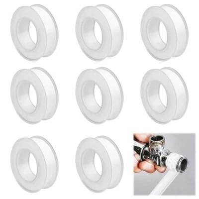 Immagine di Lixiluxia 8 Rotoli Teflon Idraulico in PTFE, 12 mm x 20 m Nastro Sigillante Filettato, PTFE Nastro, per Riparazione e Sigillature Tubi, Rubinetti, Valvole Radiatore (Bianco)